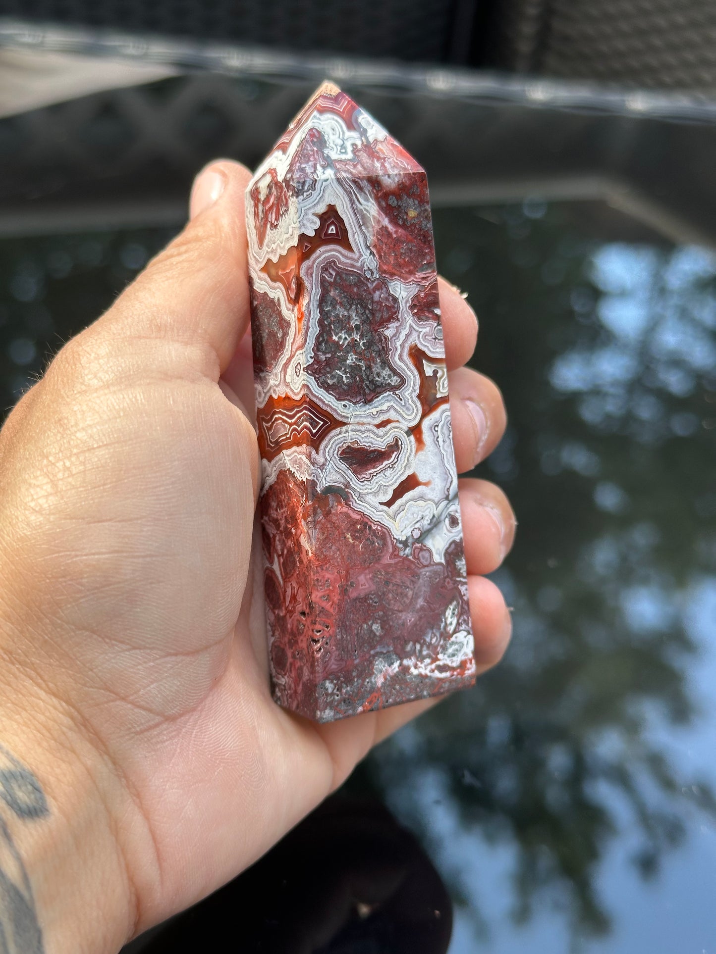 Crazy Lace Agate Obelisk