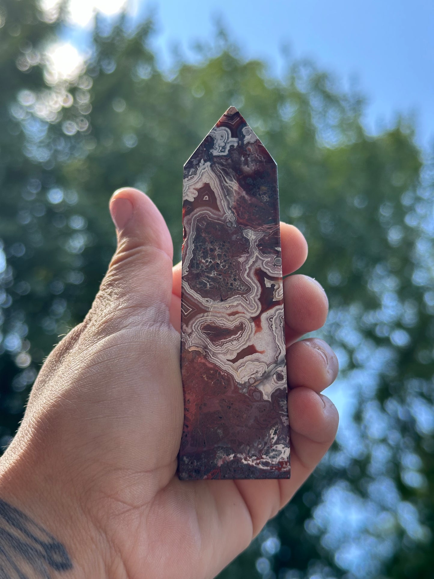 Crazy Lace Agate Obelisk