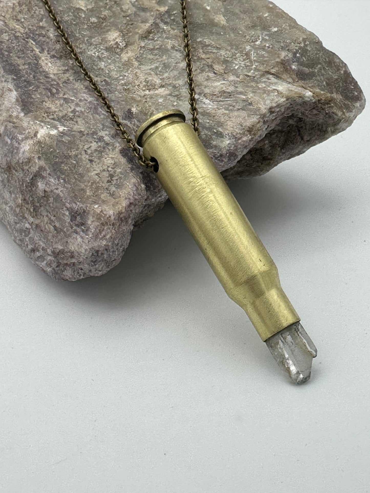 quartz upcycled necklace