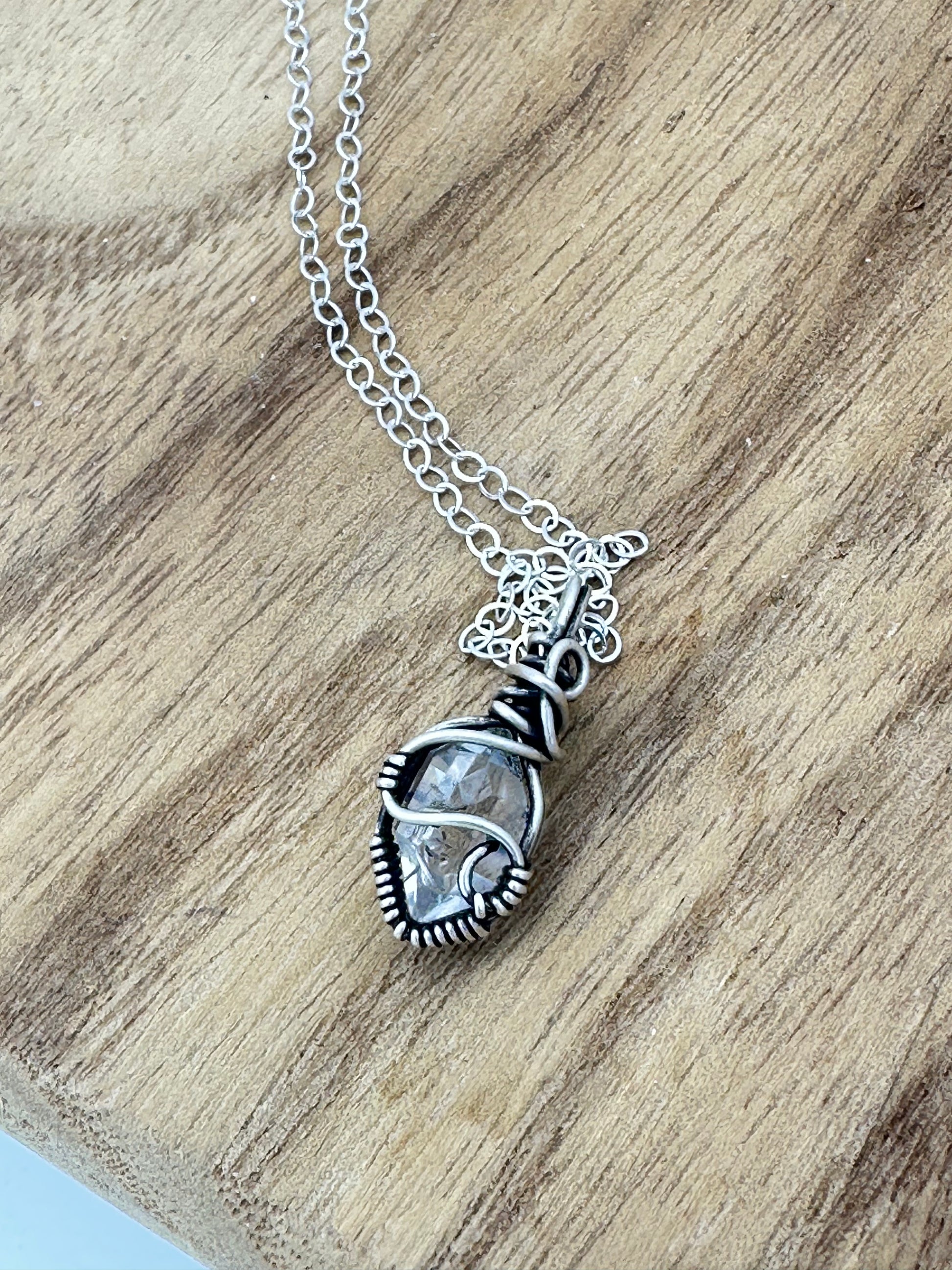 Herkimer necklace on display