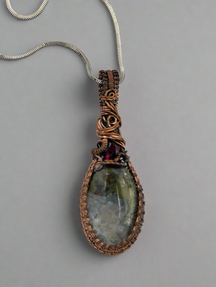 garnet agate necklace