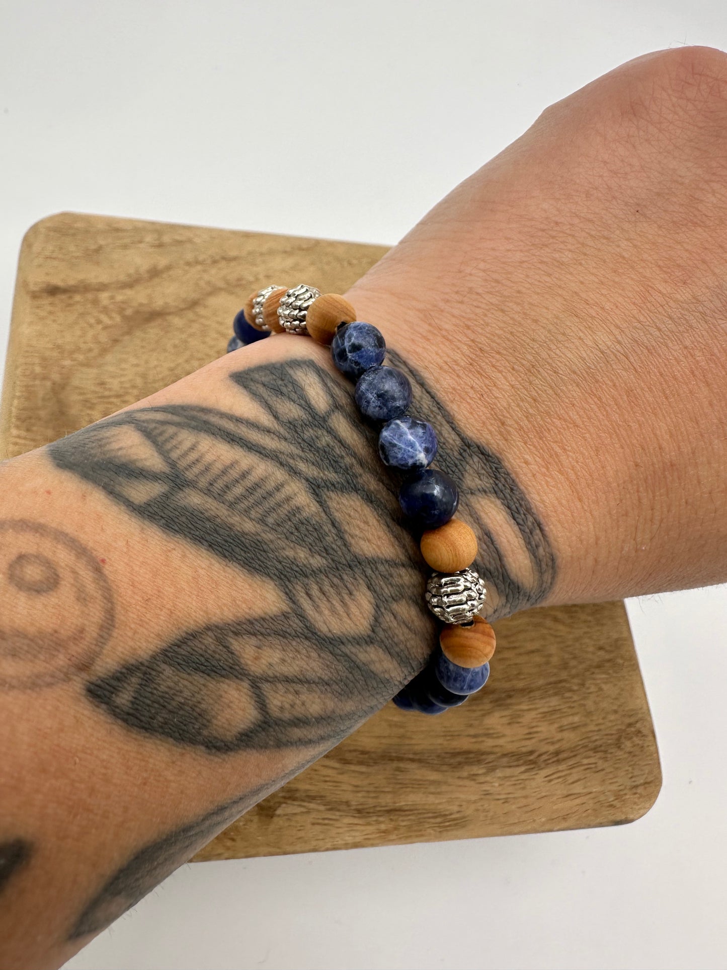 Sodalite Thuja Wood Gemstone Bracelet