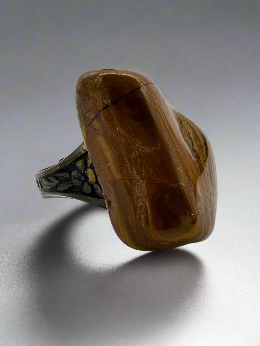 tigers eye gemstone ring