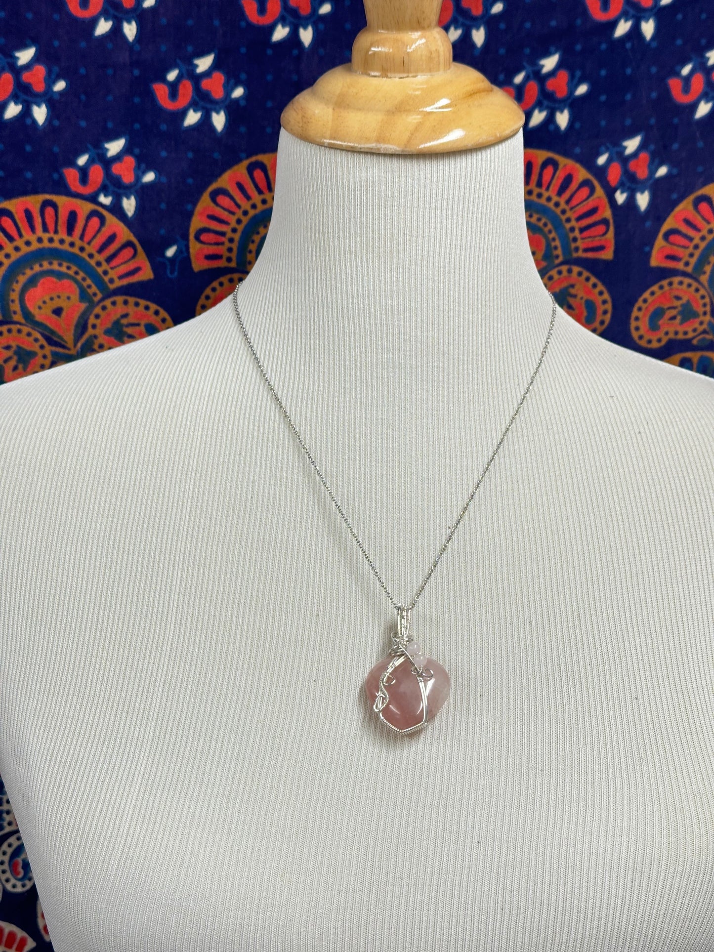 Sterling Silver Rose Quartz Love Necklace