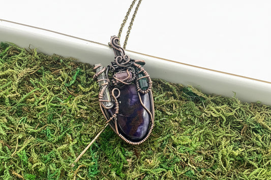 Sugilite Watermelon Tourmaline Pendant