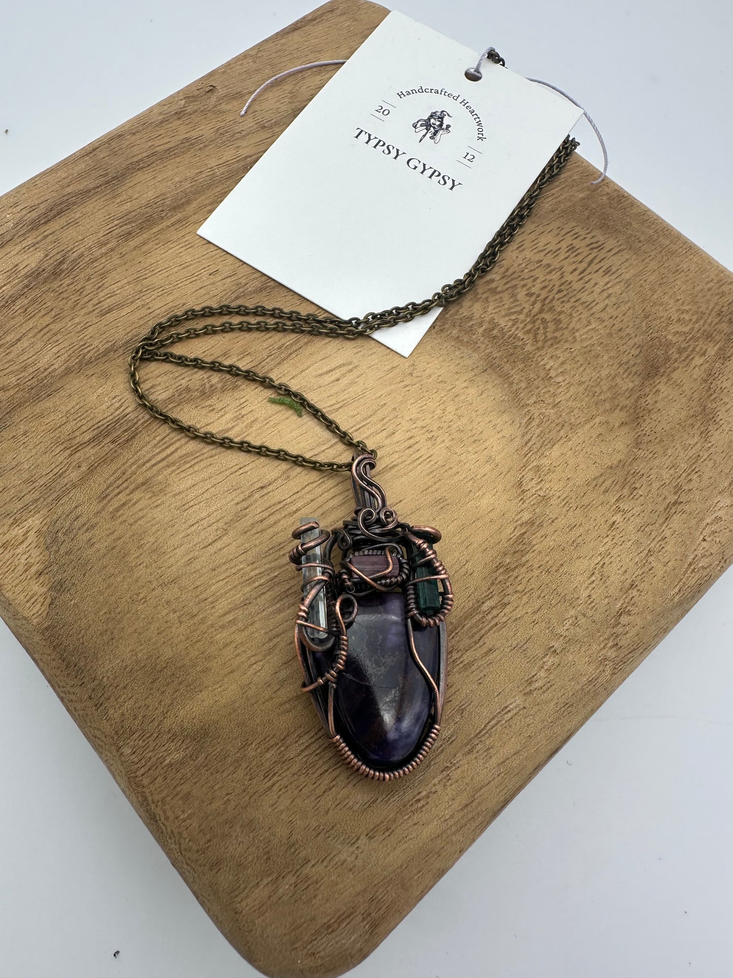 Sugilite Watermelon Tourmaline Pendant