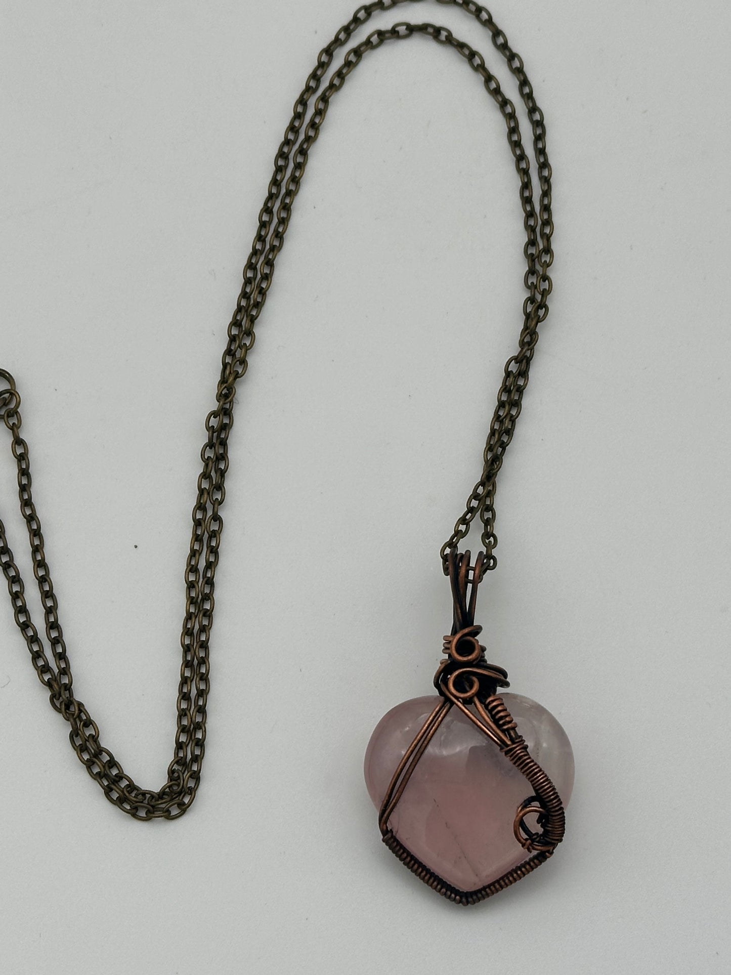 Rose Quartz Heart Shaped Necklace