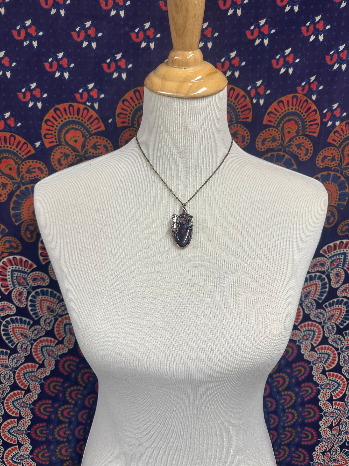 Sugilite Watermelon Tourmaline Pendant