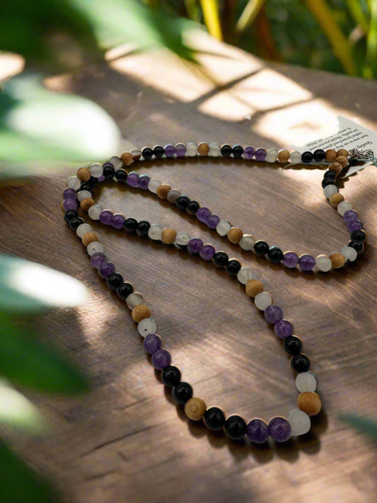 Calming Meditation Mala Gemstone Necklace