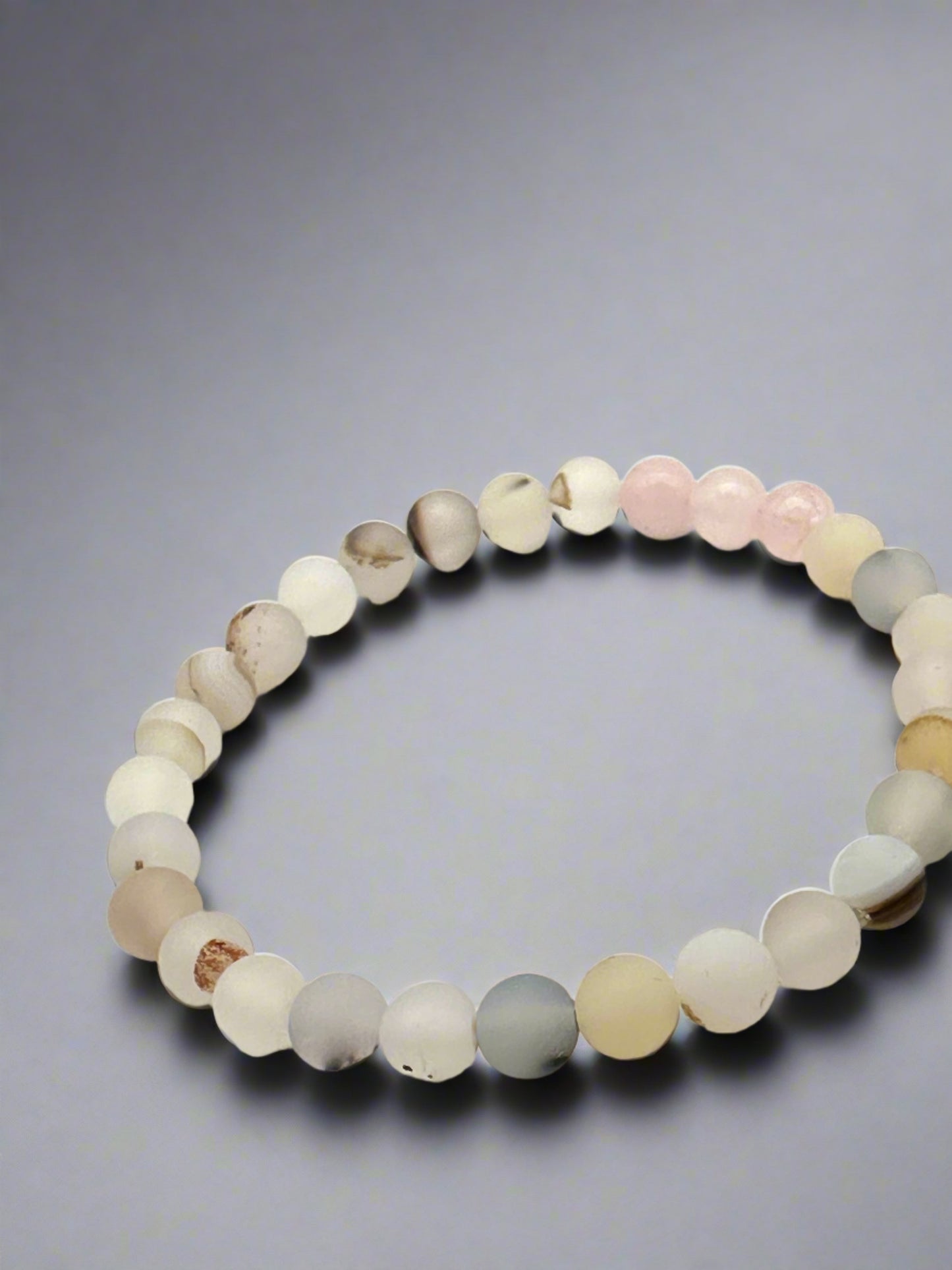 flower agate rose quartz bracelet