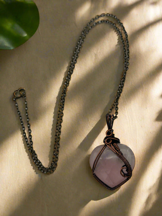 Rose quartz love necklace