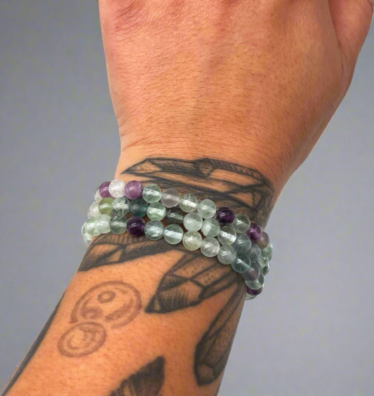 fluorite 3 bracelet stack