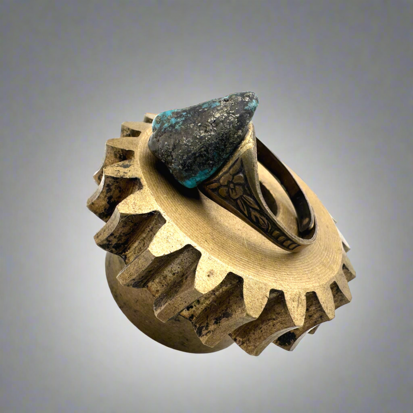 turquoise blue raw ring